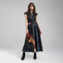 Black Beauty Vegan Leather Top Rv08