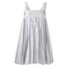 Silver Pleated Vegan Leather Mini Dress Rv04
