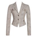 Oakley Brown Plaid Preppy Style Blazer Jacket Rv07
