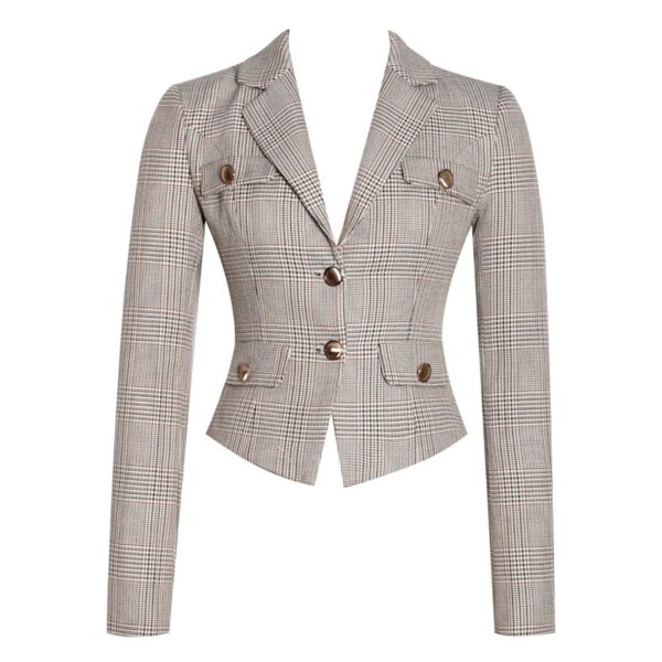 Oakley Brown Plaid Preppy Style Blazer Jacket Rv07